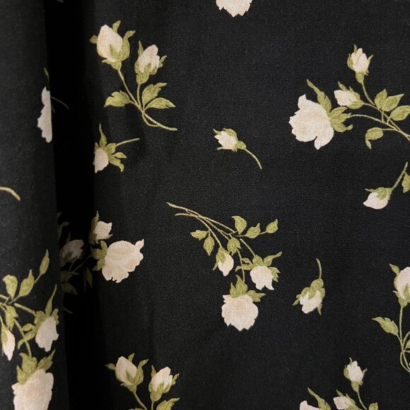 Reformation Bea Skirt - Size 12 - Black Floral Midi - Picture 5 of 10